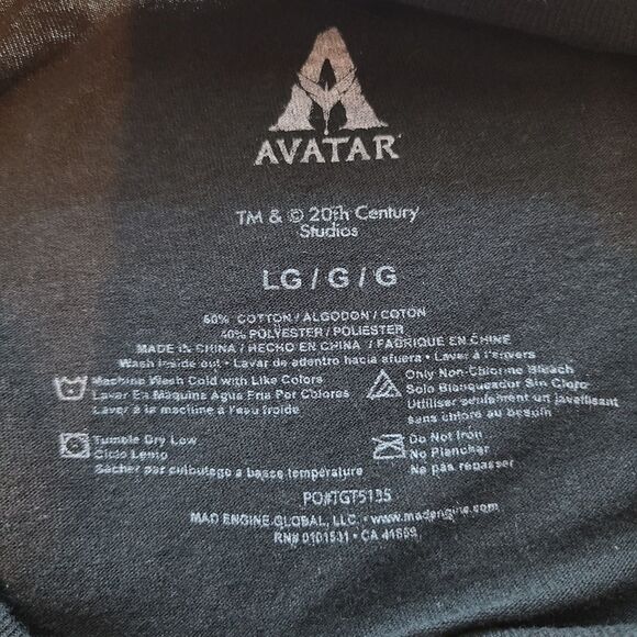 Avatar Neytiri Pandora Night Scene Short Sleeve T-Shirt Black Mens L Movie - Picture 4 of 6